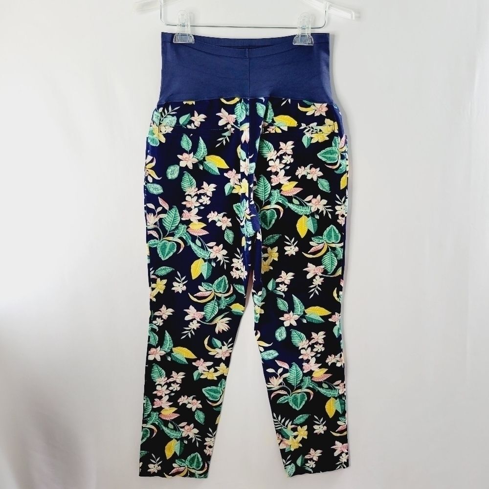 Old Navy Full Panel Pixie Maternity Slim Ankle Pants, Printed Floral, Size 12